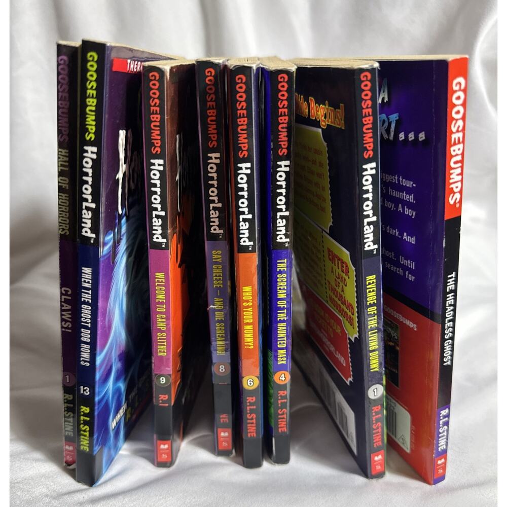 Lot of 8 VTG Goosebumps Paperback Books Hall Of Horrors Horrorland by R.L. Stine